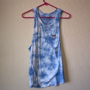 Blue tie dye pink victoria’s secret tank top!